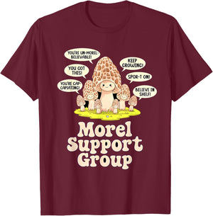 Morel Mushroom Hunting Funny T-Shirt - T-Shirt | Maroon