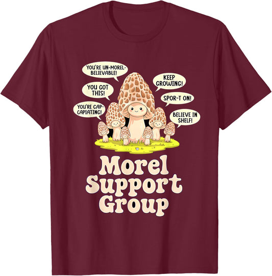 Morel Mushroom Hunting Funny T-Shirt - T-Shirt | Maroon