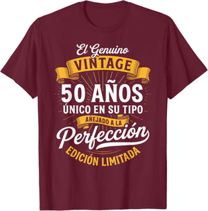 Vintage 50th Birthday Men Funny 50 Birthday Spanish T-Shirt - T-Shirt | Maroon