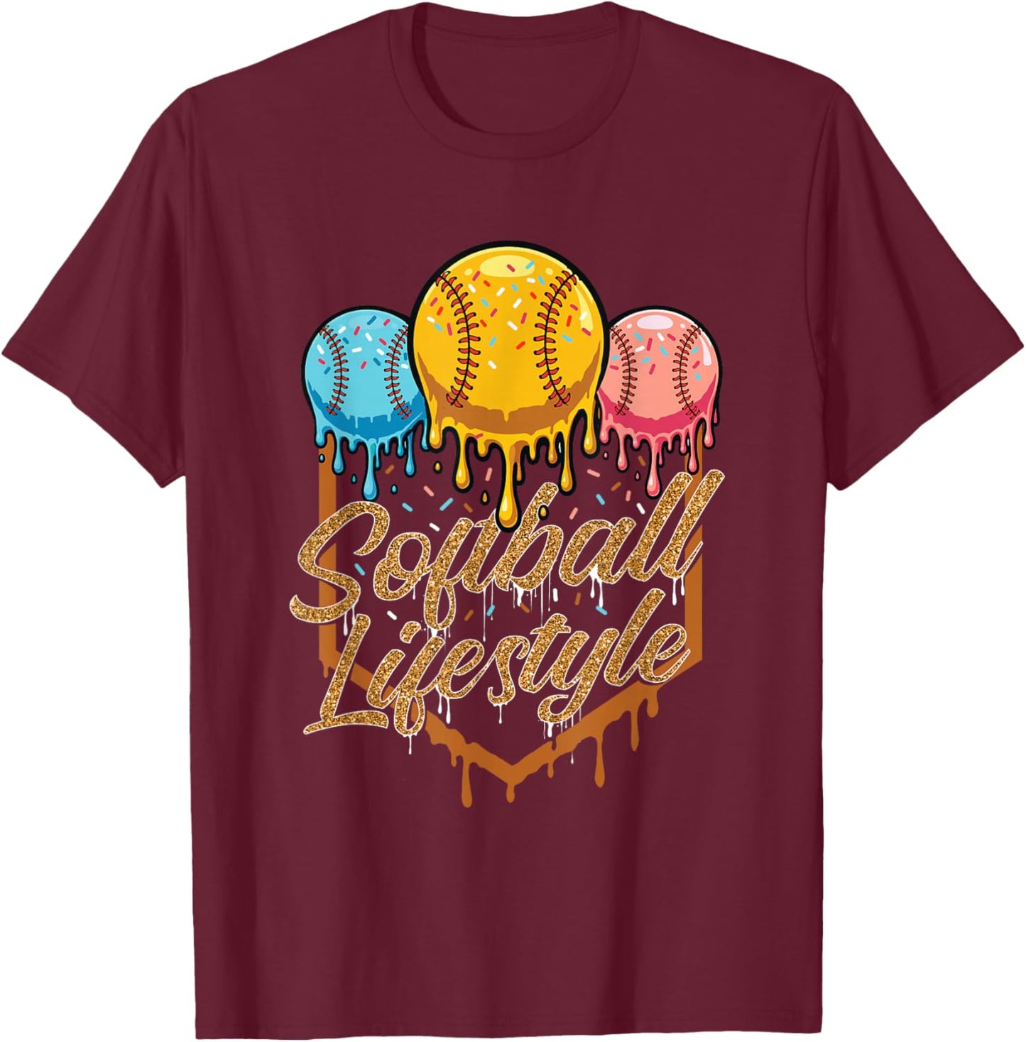 Softball Lifestyle - Softball Lover Softballer T-Shirt - T-Shirt | Maroon