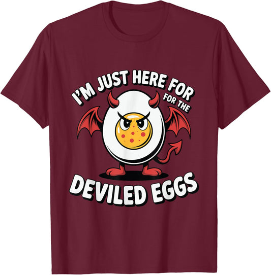 I'm Just Here for Deviled Eggs Halloween T-Shirt - T-Shirt | Maroon