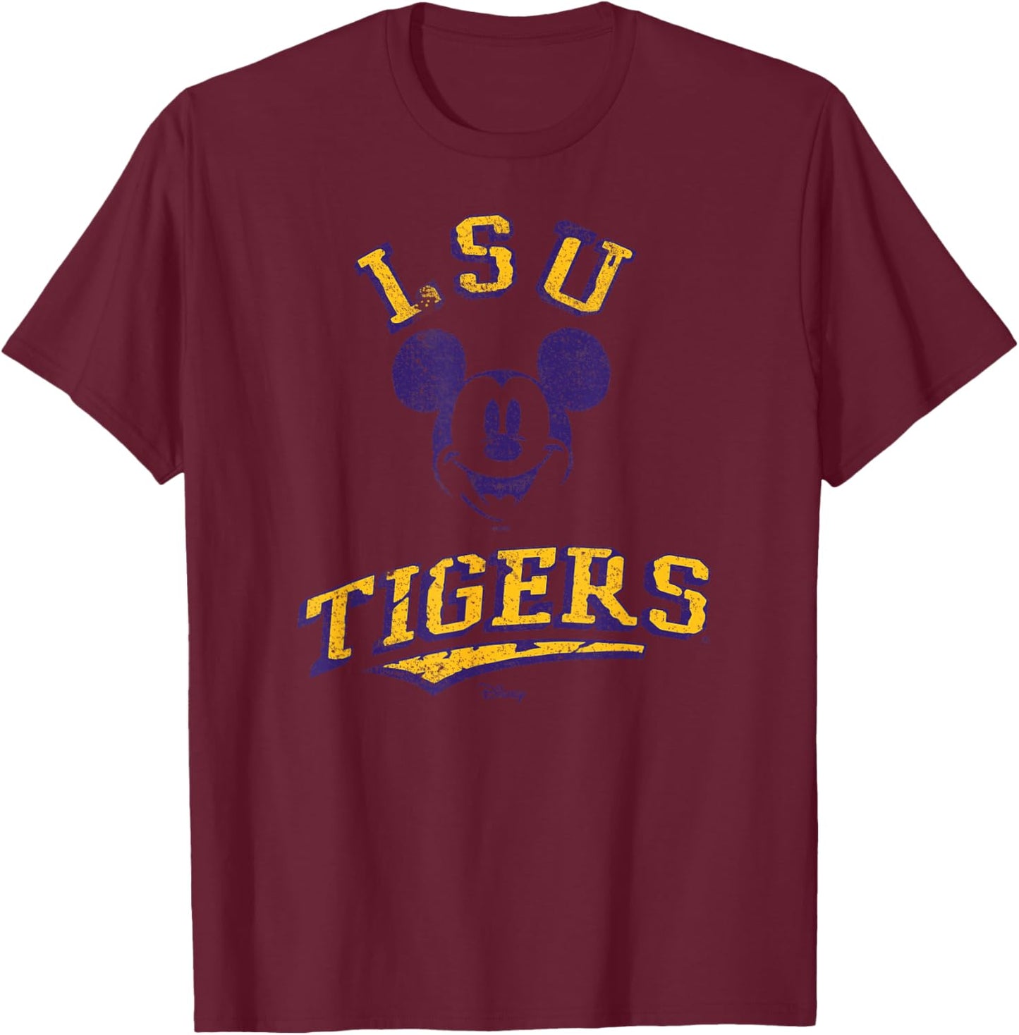 LSU Tigers Mickey Mouse Retro Officially Licensed T-Shirt - T-Shirt | Maroon