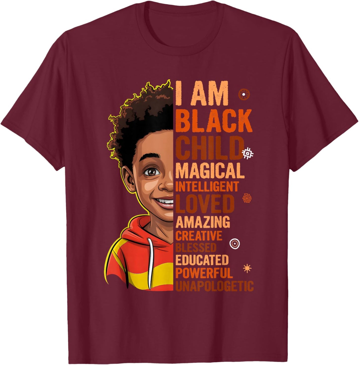 I Am Black History Month African American Kids Boys Teens T-Shirt - T-Shirt | Maroon