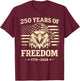 Flag Vintage 250 Years American 1776 2026 250th USA Birthday T-Shirt - T-Shirt | Maroon