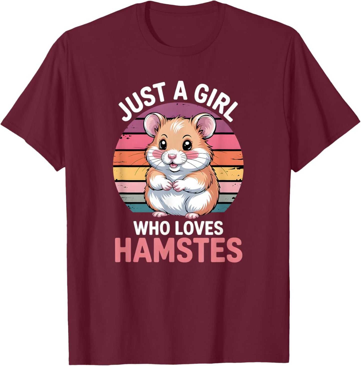 Girls Hamster T-Shirt - T-Shirt | Maroon