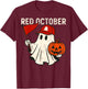 Retro Red October Name Ghost Pumpkin Gift Women Kid T-Shirt - T-Shirt | Maroon