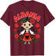 Albanian Girl in Traditional Dress with Eagle Symbol Kids T-Shirt - T-Shirt | Maroon