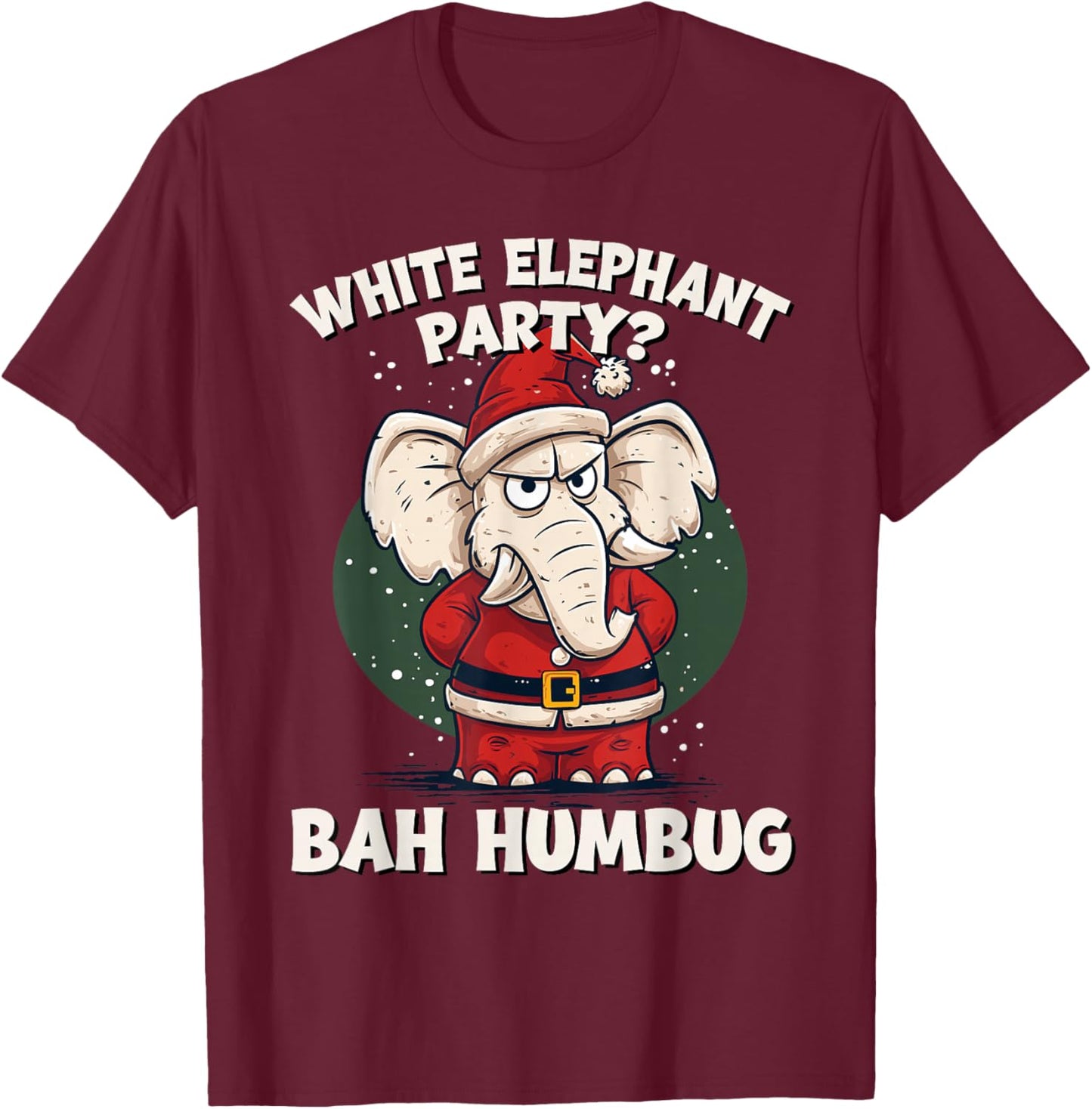 Funny White Elephant Exchange Christmas Party Gag T-Shirt - T-Shirt | Maroon