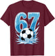 Frozen Soccer 67 Ice Sports Number Winter Style T-Shirt - T-Shirt | Maroon