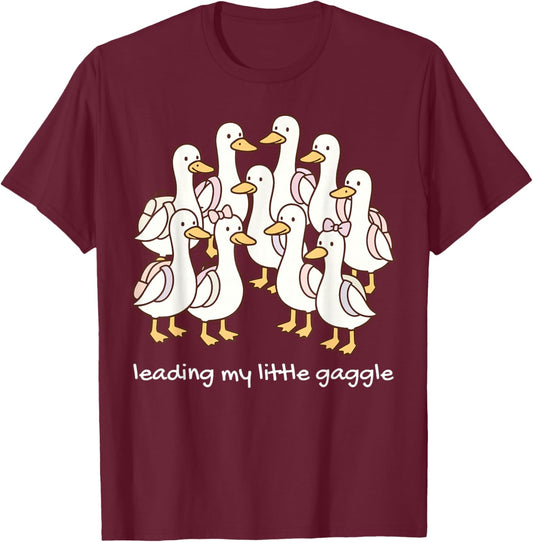 Leading My Little Gaggle Silly Goose Student Group Matching T-Shirt - T-Shirt | Maroon