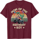 Mom of The Birthday Party Monster Truck T-Rex Mommy T-Shirt - T-Shirt | Maroon