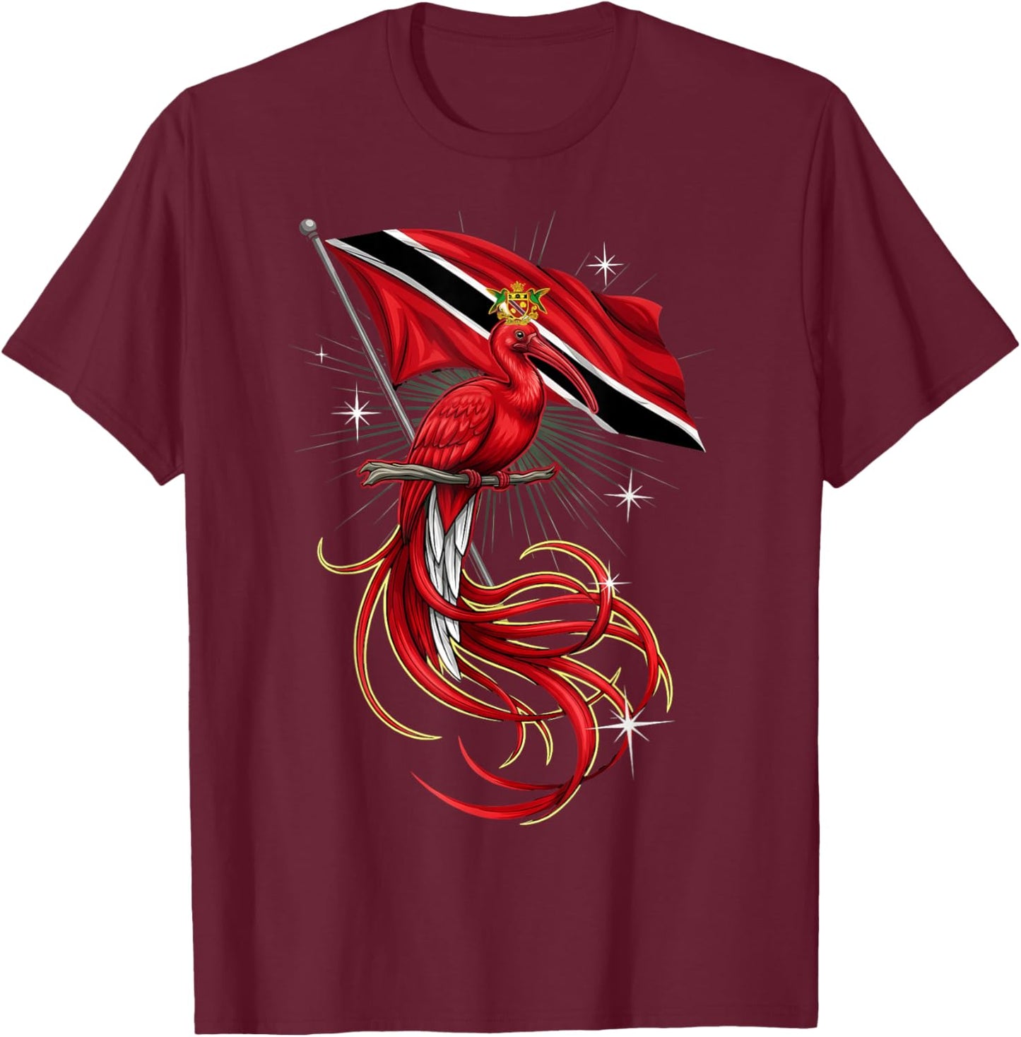 Trinidad and Tobago Flag Trini Flag Roots Trinidadian T-Shirt - T-Shirt | Maroon