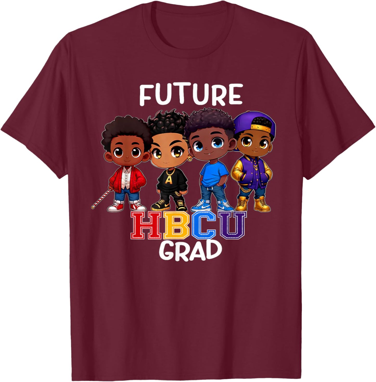 Future HBCU Grad Squad Graduation HBCU Boy T-Shirt - T-Shirt | Maroon