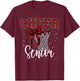 Proud Basketball Cheer Senior 2026 Cheerleading Green Team T-Shirt - T-Shirt | Maroon