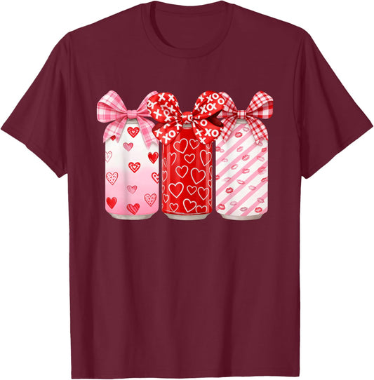 Soda Valentines Day Cute Retro Beverage Men Women Kids T-Shirt - T-Shirt | Maroon