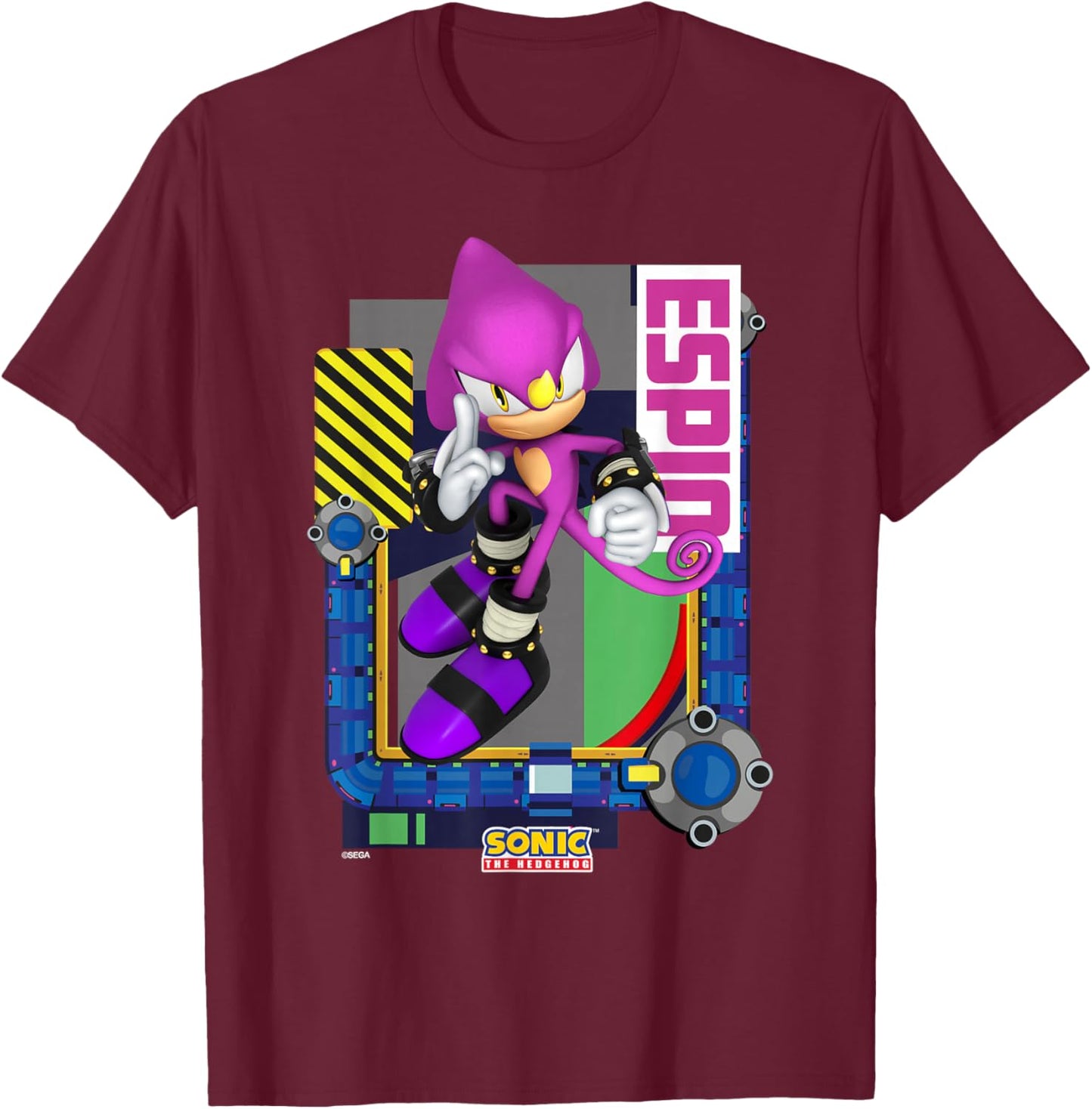 Sonic The Hedgehog - in The Zone - Espio T-Shirt - T-Shirt | Maroon