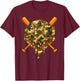 Baseball Camo Boys Ice Cream Youth Baseball T-Shirt - T-Shirt | Maroon
