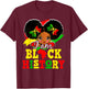 I Am Black History Month Cute Messy Bun Girl Kids s T-Shirt - T-Shirt | Maroon