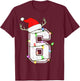 Number 6 6th Birthday Boy Six Christmas Happy Birthday Kids T-Shirt - T-Shirt | Maroon