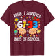 Bruh I Survived 67+33 Days of School Teacher 100 Days School T-Shirt - T-Shirt | Maroon