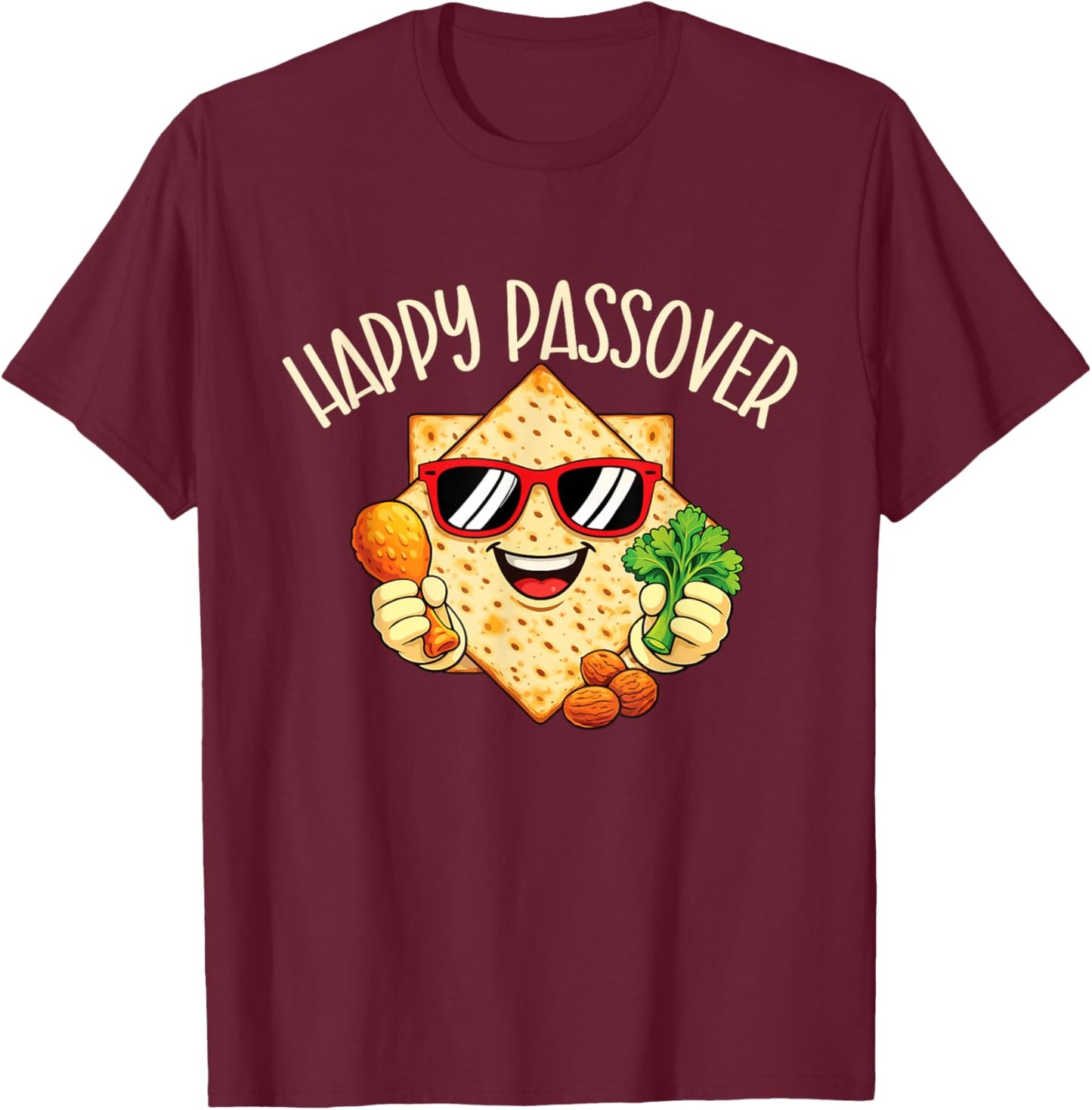 Happy Passover - Pesach Jewish Holiday Jew T-Shirt - T-Shirt | Maroon