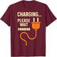 Charging... Please Wait Retro Plug Funny Loading Graphic T-Shirt - T-Shirt | Maroon