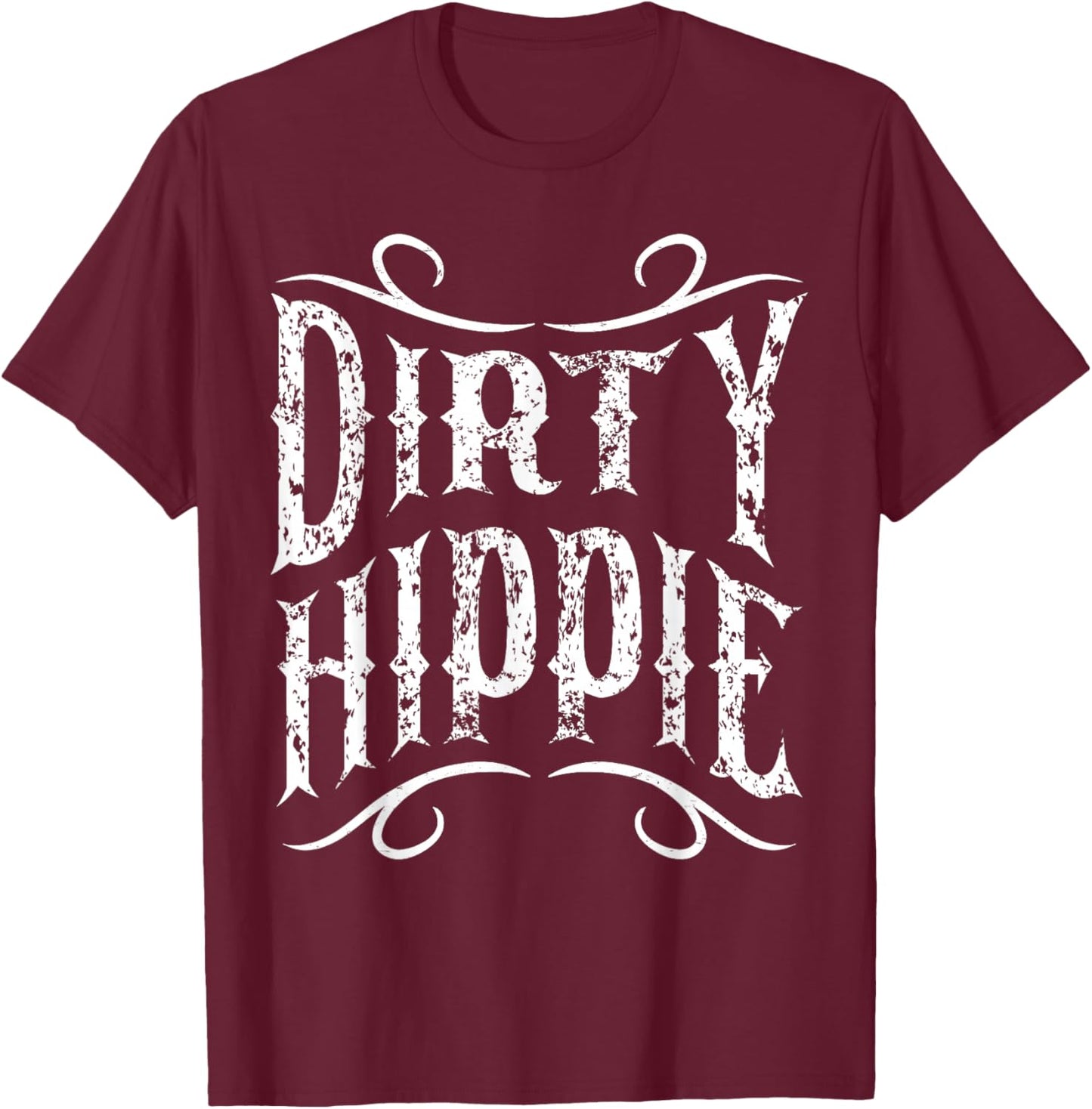 Vintage Dirty Hippie Peace Lover Gift Retro 60s 70s Costume T-Shirt - T-Shirt | Maroon