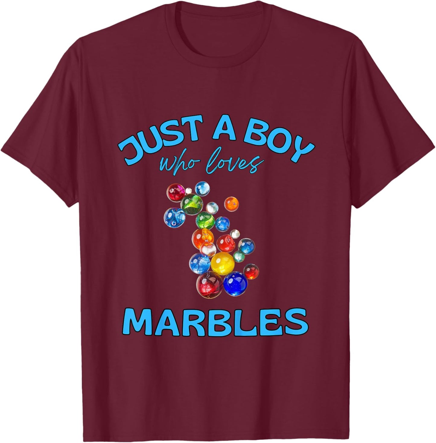 Kids Just a Boy Who Loves Marbles for Marble Players T-Shirt - T-Shirt | Maroon