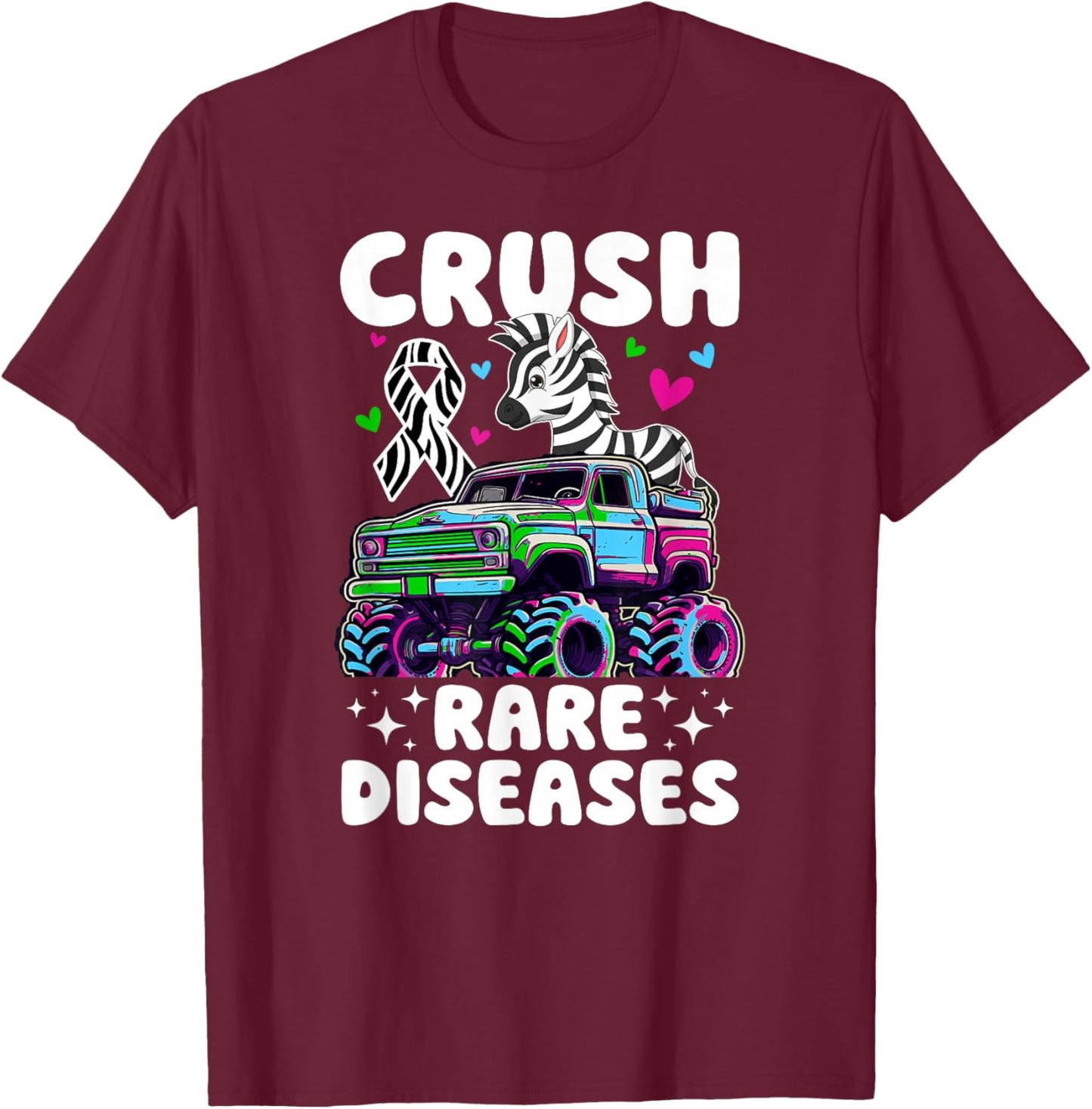 Crush Rare Disease Awareness Rare Disease Warrior T-Shirt - T-Shirt | Maroon