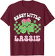 St Patricks Day Shamrock Sassy Little Lassie Irish Girls Kid T-Shirt - T-Shirt | Maroon
