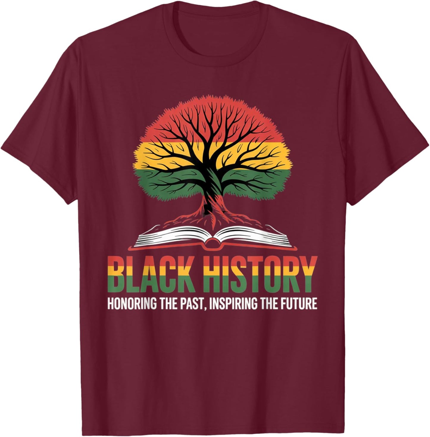 Honoring Past Inspiring Future Black History Month Pride T-Shirt - T-Shirt | Maroon