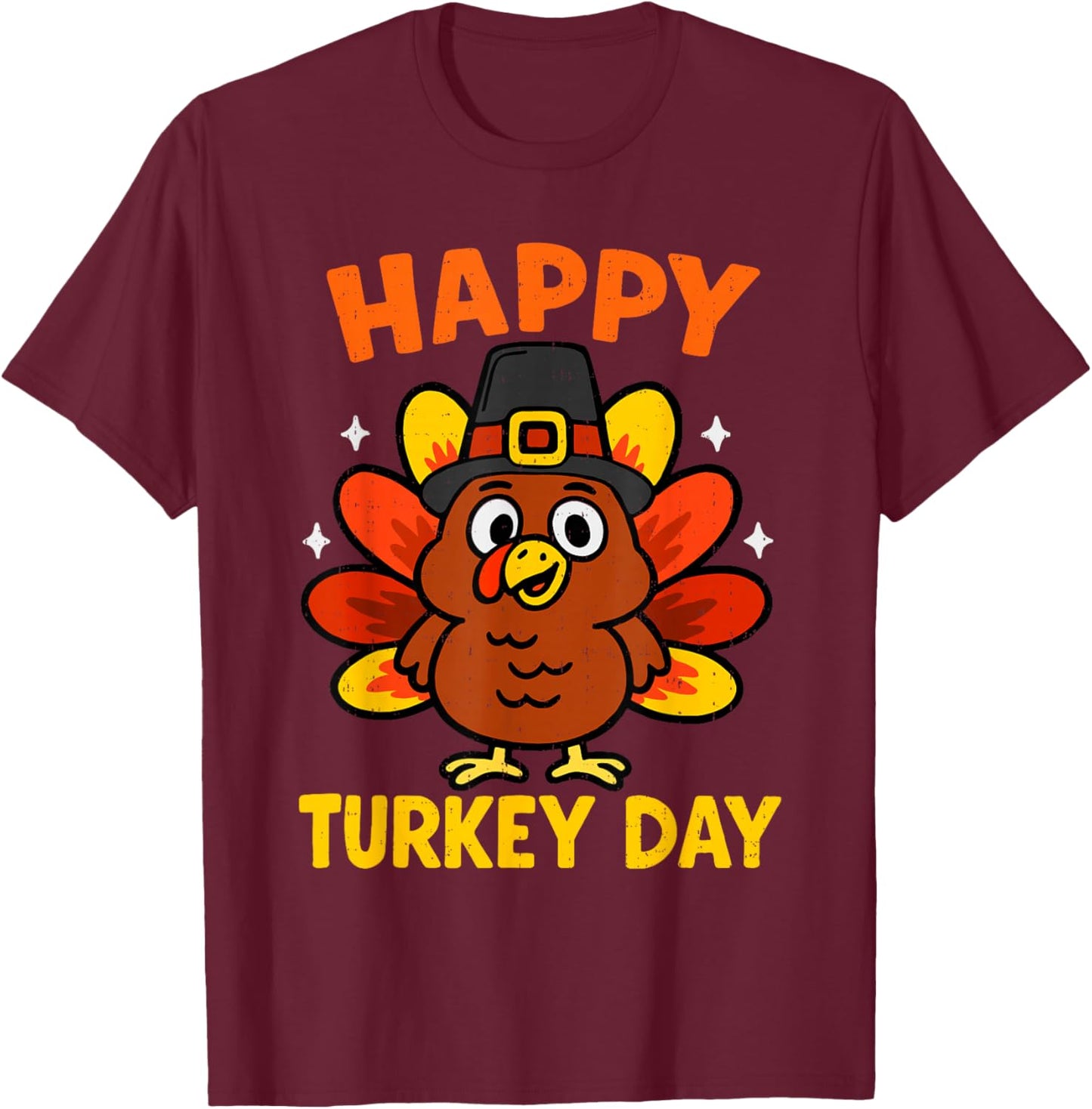 Happy Turkey Day Thanksgiving Party Costume Family Matching T-Shirt - T-Shirt | Maroon