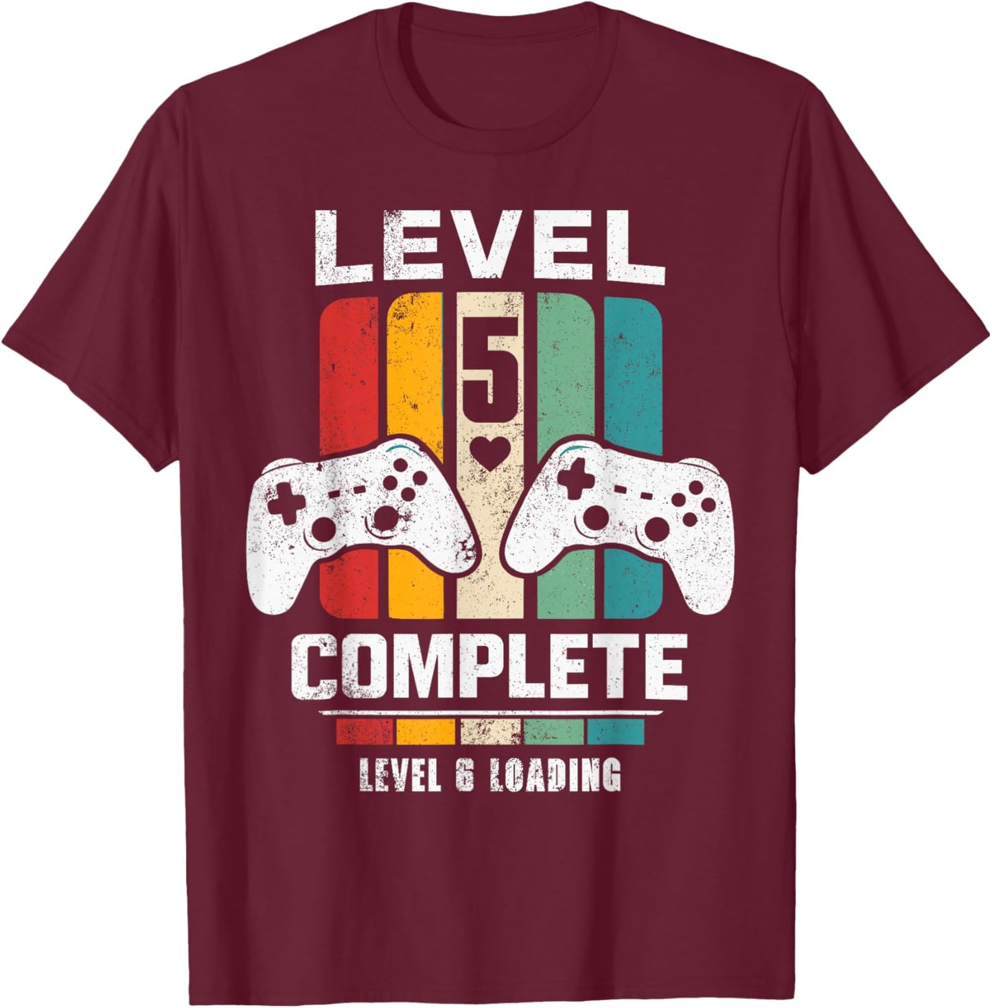 Vintage 5th Wedding Anniversary Him Her Level 5 Complete T-Shirt - T-Shirt | Maroon