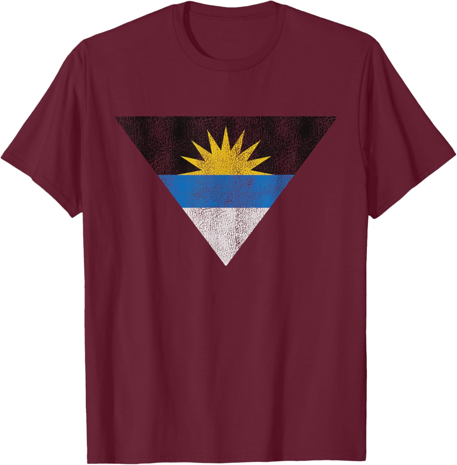 Retro Antigua and Barbuda Flag Souvenir T-Shirt - T-Shirt | Maroon