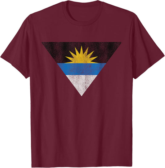 Retro Antigua and Barbuda Flag Souvenir T-Shirt - T-Shirt | Maroon