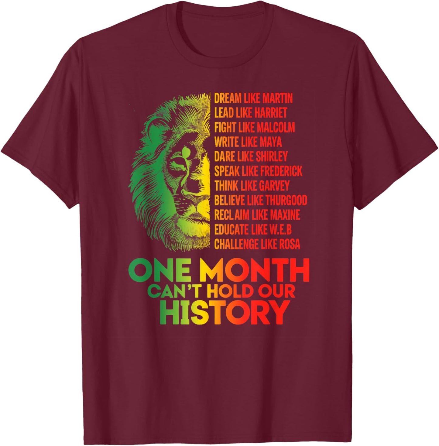 Black History Month Dream Like Martin T-Shirt - T-Shirt | Maroon