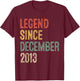 Legend December 2013 12th Birthday Boy Girl 12 Year Old T-Shirt - T-Shirt | Maroon