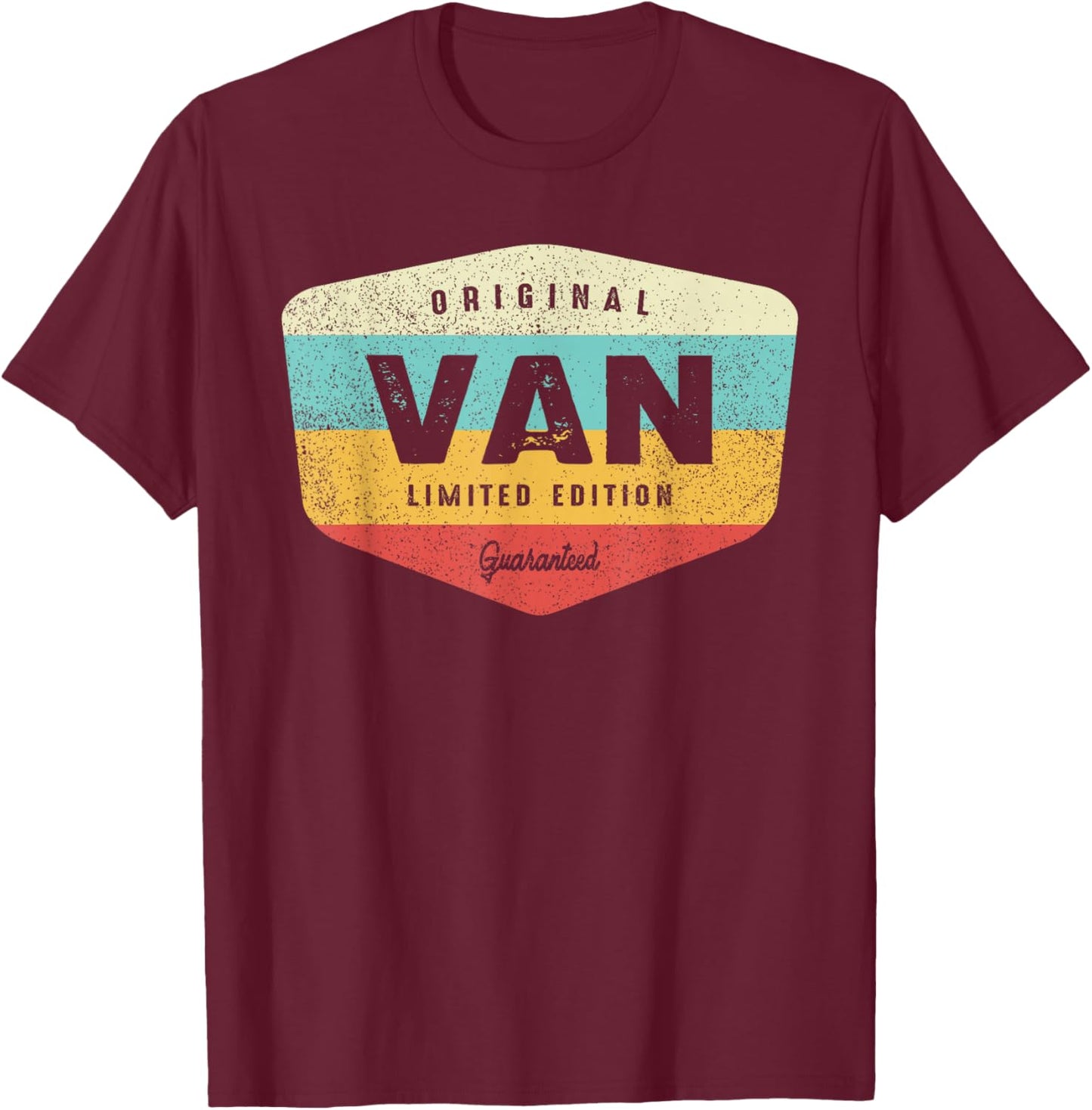 Van Personalized Name - Van T-Shirt - T-Shirt | Maroon