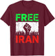Free Iran T Iranian Flag Lion T-Shirt - T-Shirt | Maroon