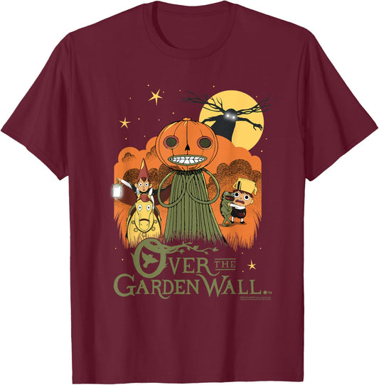 Over The Garden Wall Vintage Halloween Illustration Cartoon T-Shirt - T-Shirt | Maroon