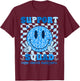 Retro Support Squad Blue Ribbon Colon Cancer Awareness T-Shirt - T-Shirt | Maroon