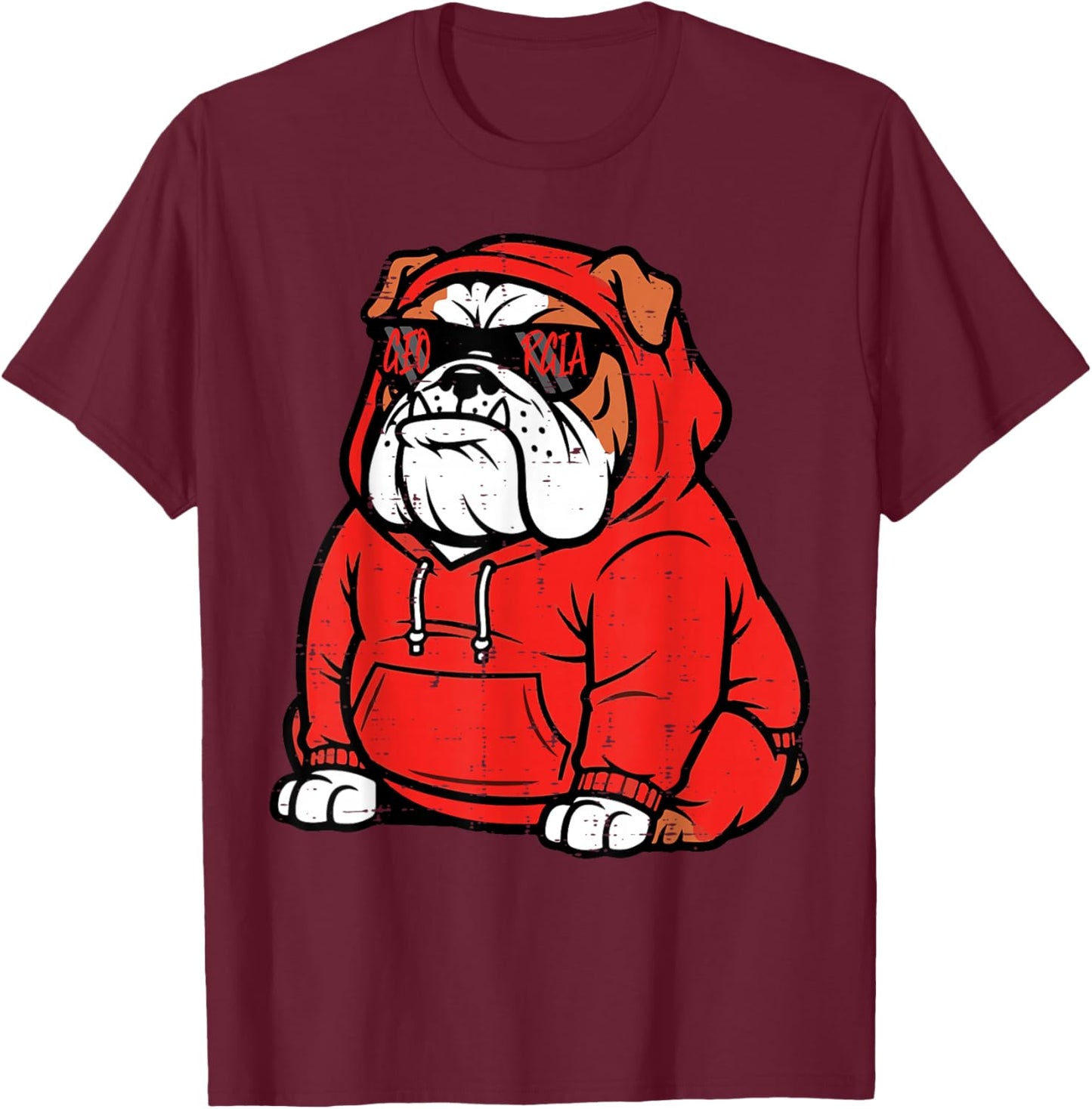 Bulldog Girls Youth Teen Kids Boys Men Women T-Shirt - T-Shirt | Maroon