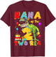 Nana of The Two Rex 2nd Birthday Boy Dinosaur T-Rex T-Shirt - T-Shirt | Maroon