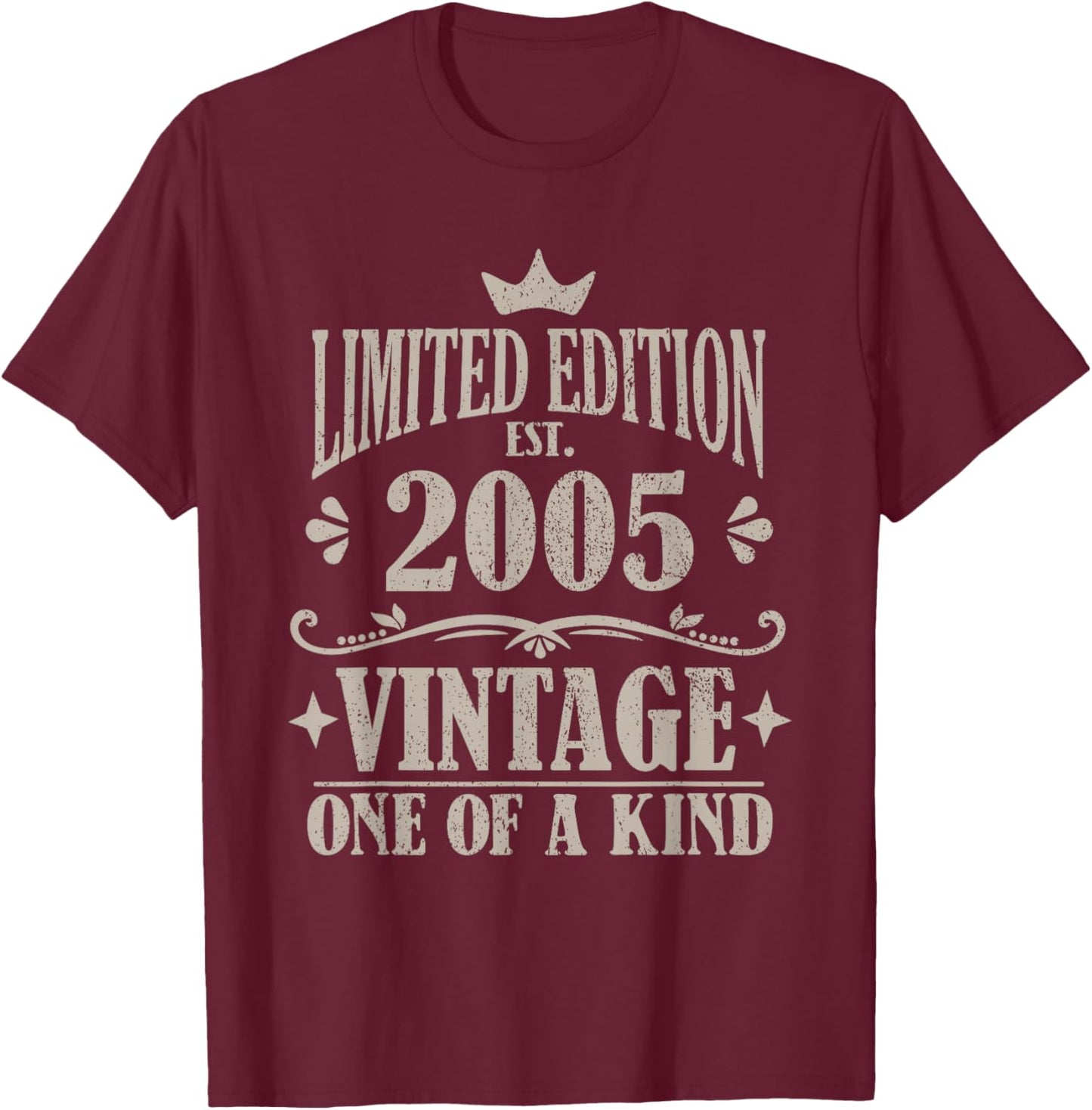 21st Birthday Vintage 2005 Limited Edition T-Shirt - T-Shirt | Maroon