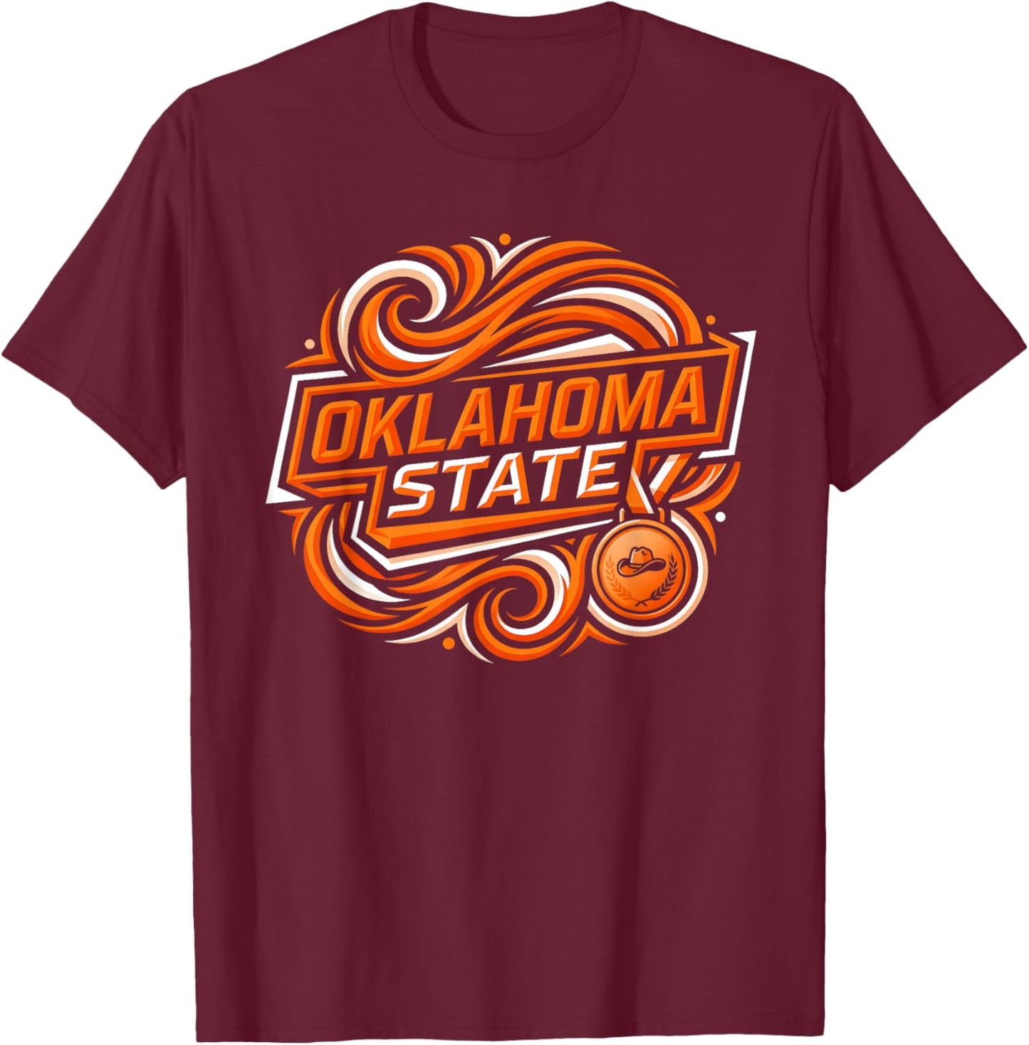 Oklahoma State with USA Design Apparel T-Shirt - T-Shirt | Maroon