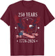Vintage Eagle USA Flag 250 Years 1776-2026 250th Birthday T-Shirt - T-Shirt | Maroon
