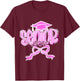 Graduation 2026 Senior 2026 Class of 2026 Coquette Pink Girl T-Shirt - T-Shirt | Maroon