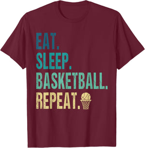 Eat Sleep Basketball Repeat Basketball Player T-Shirt - T-Shirt | Maroon