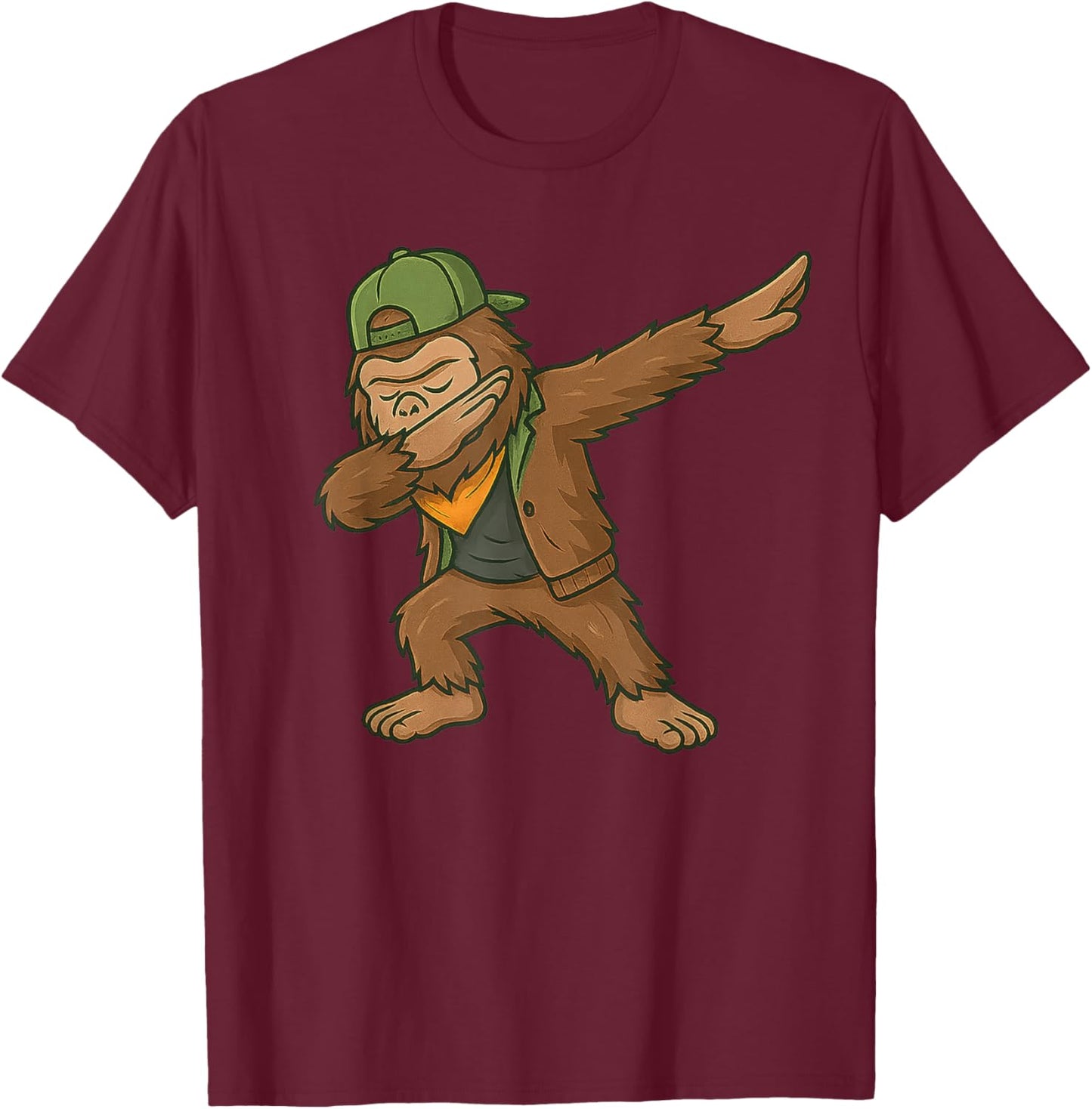Bigfoot Dab Sasquatch Streetwear Funny Gifts Men Women Kid T-Shirt - T-Shirt | Maroon