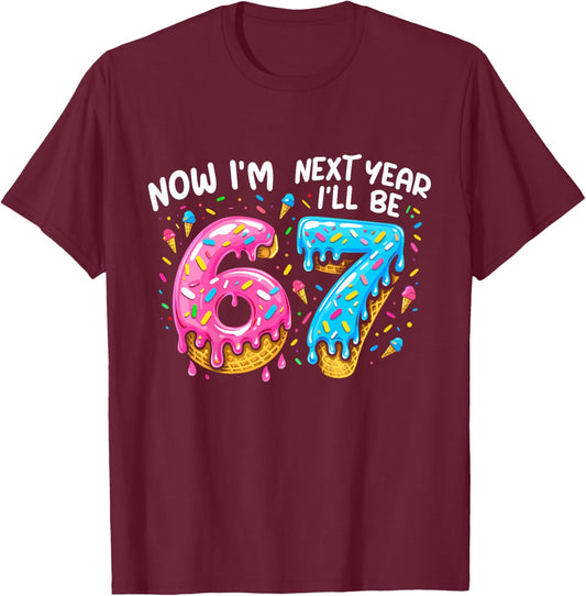 6 Year Old Birthday Boys Kids Now I'm 6 Next Year I'll be 7 T-Shirt - T-Shirt | Maroon